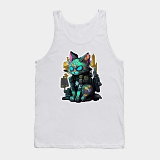 Cyberpunk Cat #1 Tank Top